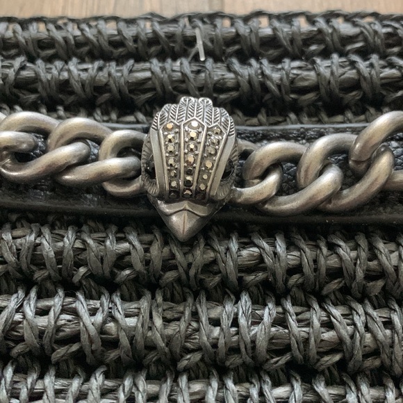 NEW KURT GEIGER Chelsea Raffia Tote Bag Black Small - Picture 4 of 9